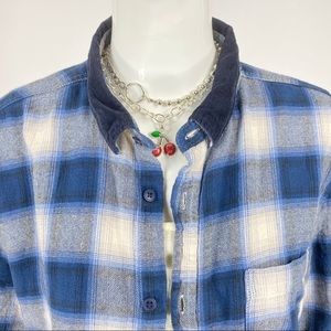 Vtg 90s blue grunge flannel